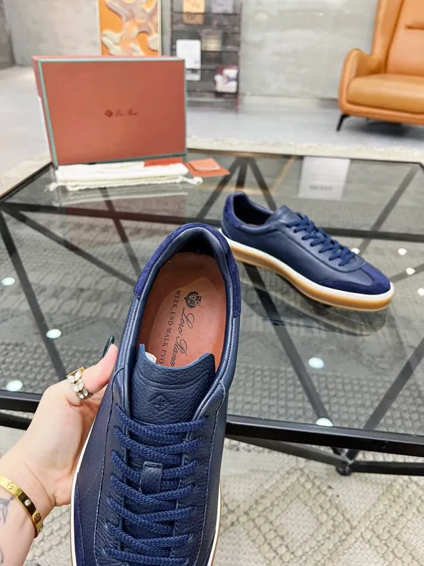Factory price: 440💰Loro men's shoes💰iana top purchasing agent🇮🇹 men's shoes💰 The popular casual sneakers counter of the popular street man has new products at the same time. The uppers are made of cowhide fabric imported from Italy. The high-quality splicing technology has a classic and generous layout with a masculine temperament. Soft and comfortable cowhide lining. The soles: the original soles are specially provided by the original factory. The exclusive molded soles are super comfortable. The original factory follows the order. 🔍🔍High quality. You can enter and exit the counter at will. Welcome to compare. The code number is 38-44, customized 45